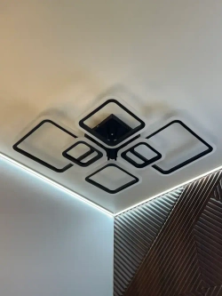 Люстра потолочная светодиодная с пультом, светильник, черная