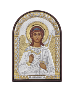 Ангел хранитель, икона арочная, пластик коричневый 80х115