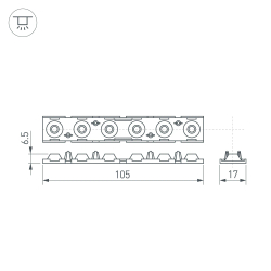 Экран линзованный SL-LINE-W20-30deg-540 (Arlight, Пластик) 041791