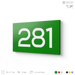 Номер на дверь 281, табличка на дверь для офиса, квартиры, кабинета, аудитории, склада, зеленая 120х70 мм, Айдентика Технолоджи