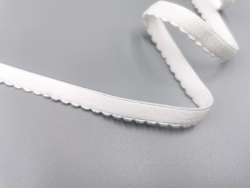 Отделочная резинка с фестонами, 10 мм, белая (Арт: OTR641/10-001), м