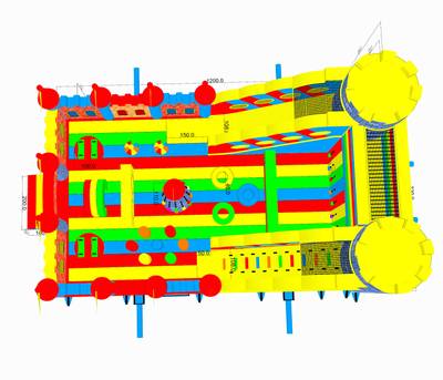 Коммерческий надувной батут «Замок развлечений», 12*7*5,5 м