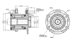 Ступица задняя в сборе L=R SUBARU Forester III/Impreza III/Outback 03 GANZ GIM03048