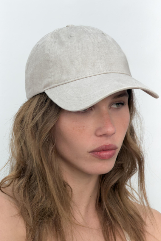 ZARA ОДНОТОННАЯ КЕПКА ИЗ САРЖИ, СВЕТЛО-СЕРЫЙ