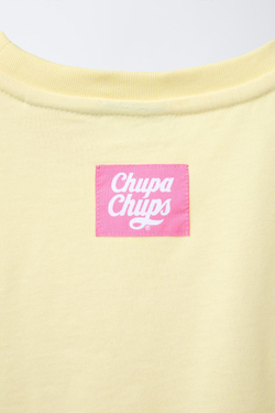 ZARA ФУТБОЛКА С НАШИВКОЙ CHUPA CHUPS®, ЖЕЛТЫЙ