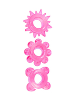 Комплект из 3 розовых эрекционных колец (Цвет: розовый)