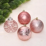 Новогодние шары «Зимняя нежность» 8 см (набор 12 шт), Розовое золото