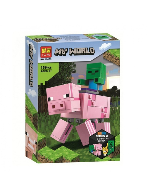 Конструктор Майнкрафт "Свинья и Зомби-ребенок" 159 дет.