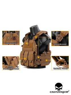 Бронежилет EmersonGear Quick Release 094K Style Plate Carrier (EM7405CB). Койот