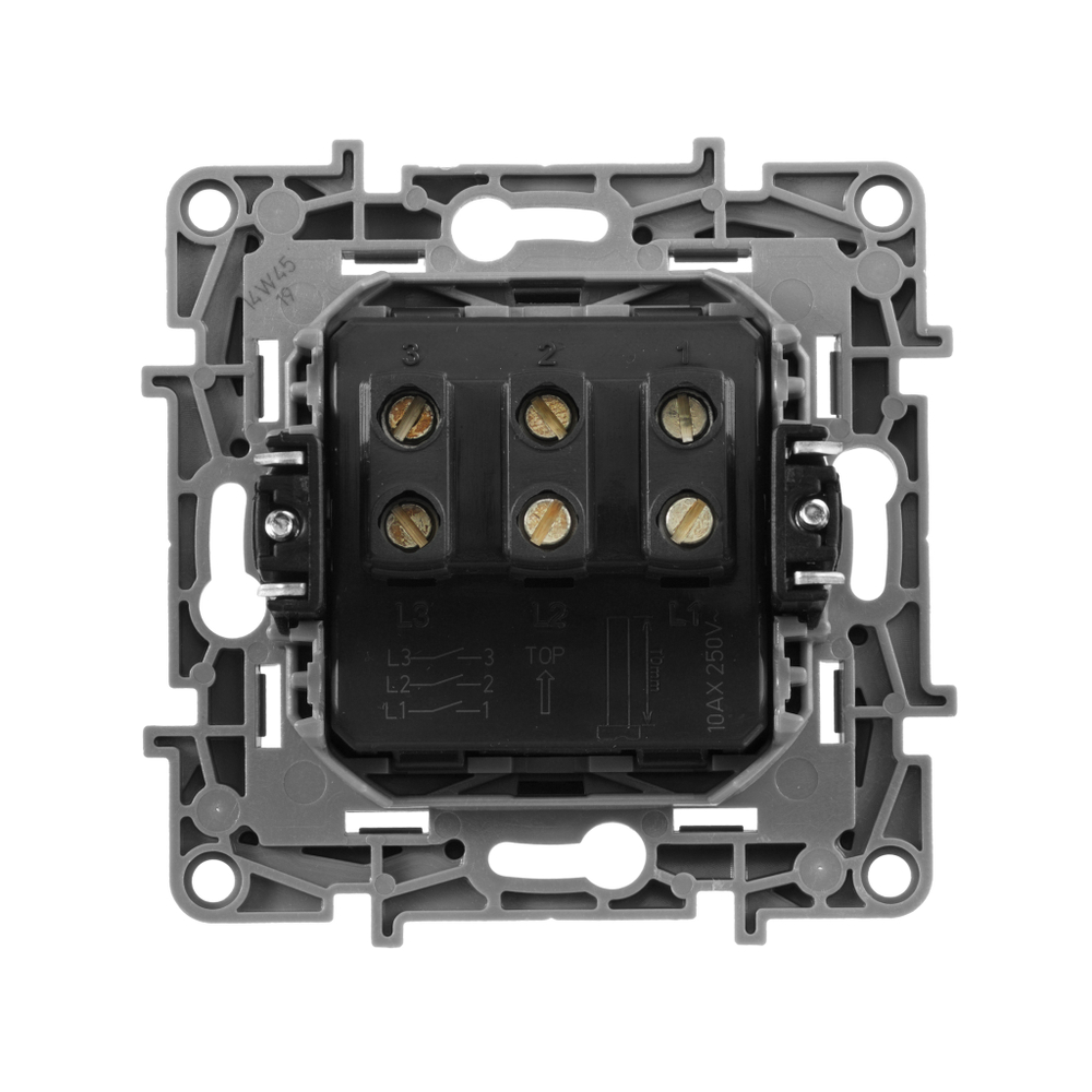 Выключатель трёхклавишный 10А 250В алюминий ETIKA Legrand