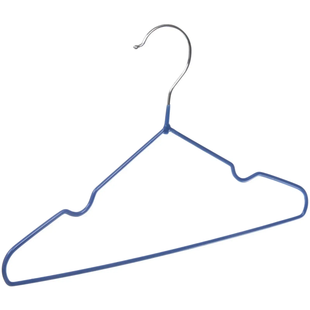 Плечики металлические нескользящие с полимерным покрытием 10шт «ТАРТИТАН», цвет голубой, 30см (Селфи)