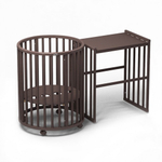 Детская кровать "Соня 04" ОВАЛЬНАЯ 8 в 1 Маятник ШОКОЛАД (75*125)