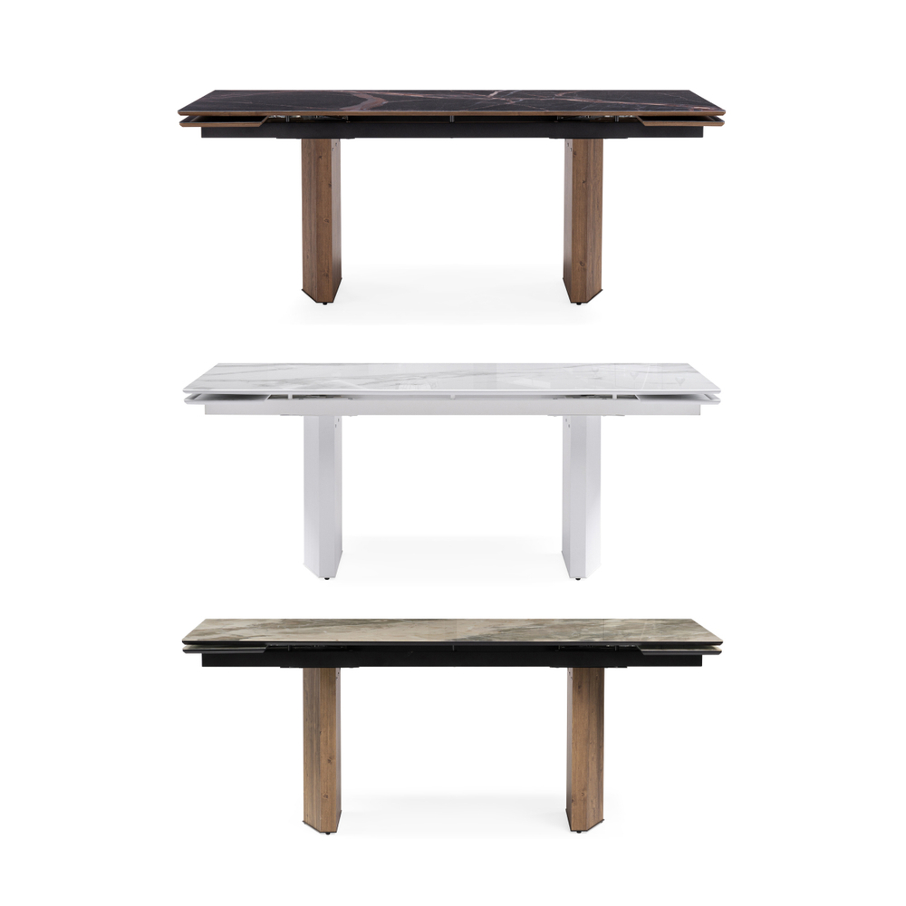 Стол стеклянный Woodville Монерон 200(260)х100х77 мейджик, орех кантри