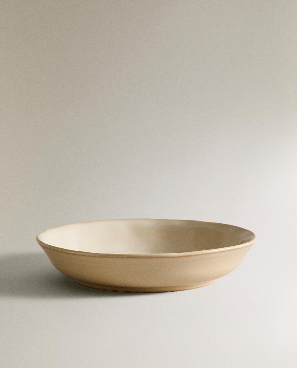 Zara Home тарелка глубокая из каменной керамики, цвет кремовый, 23 см