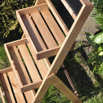 Подставка для цветов и декора напольная 3 полки из массива сосны Флорэль, деревянная этажерка для цветов на подоконник в стиле рустик, коричневая