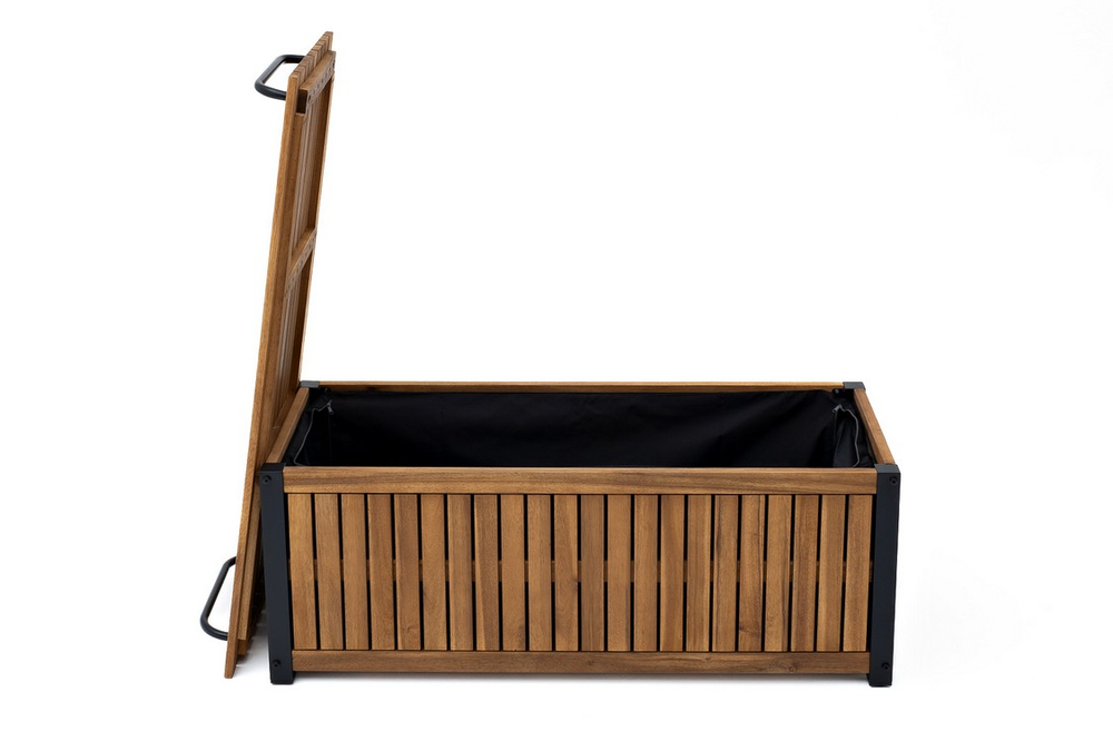 Консоль для хранения из акации Joygarden НОРД, темно-серый графит, коричневый