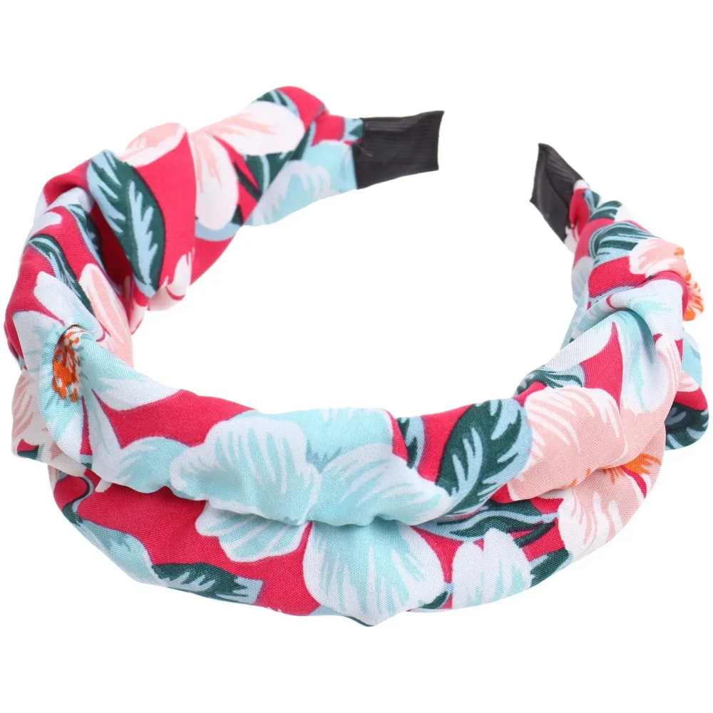 Ободок для волос «ЛАФАНТАЛЬ», принт нежные цветы, ширина 4см, микс 6 цветов (стикер на внутр. часть)