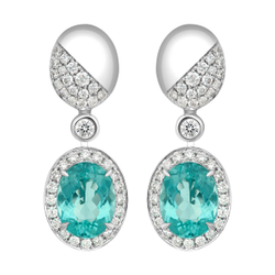 Серьги с Турмалином Параиба и Бриллиантами, E0146-0/1