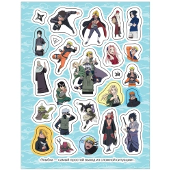 100 наклеек Naruto Shippuden красная