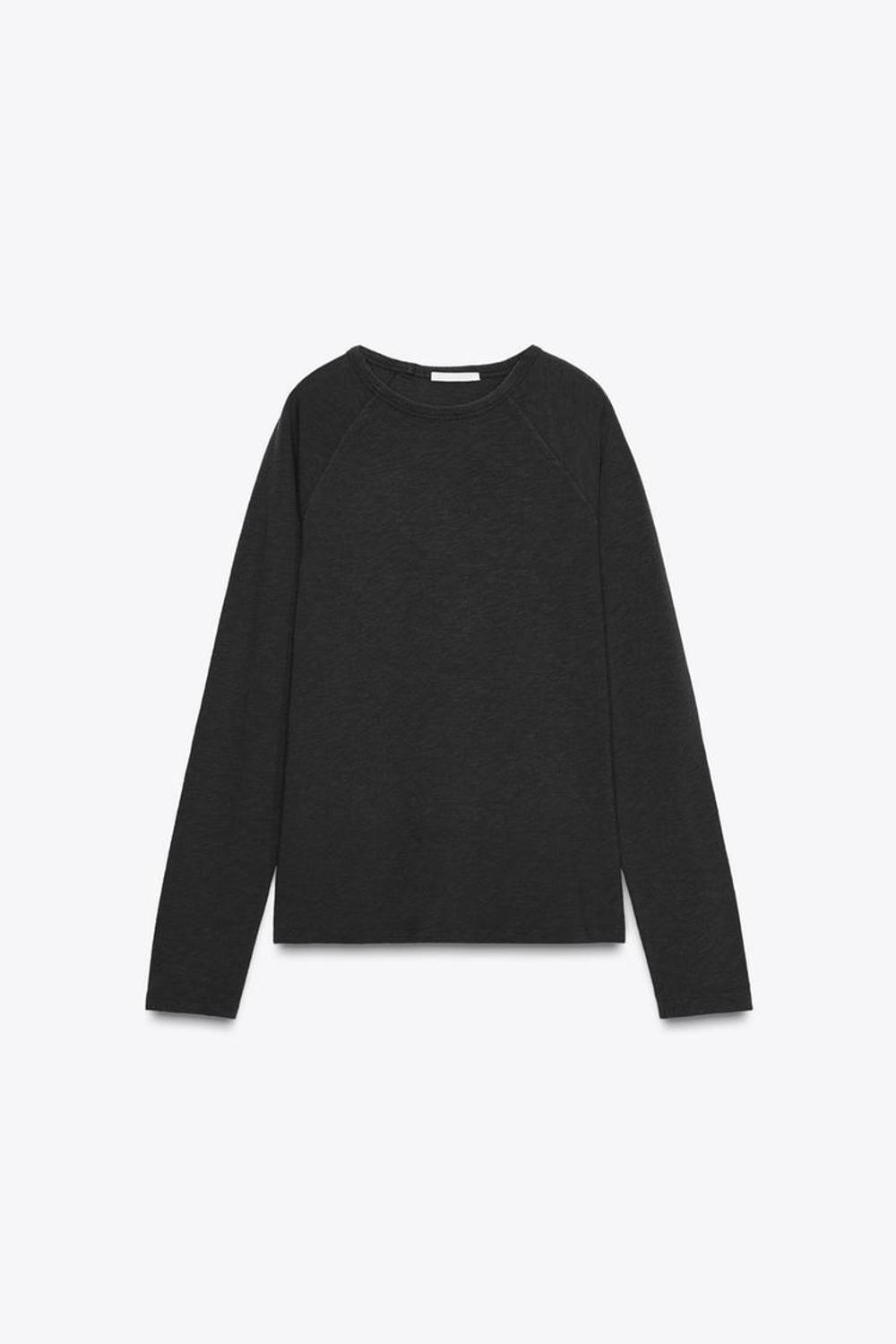 ZARA ХЛОПКОВАЯ ФУТБОЛКА РЕГЛАН, АНТРАЦИТОВО-СЕРЫЙ