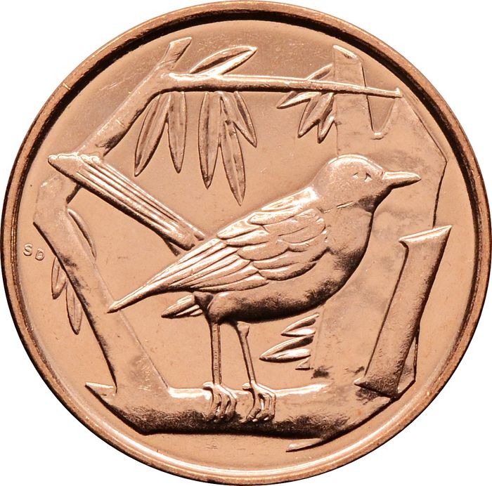 1 цент 2008 Каймановы острова, Дрозд
