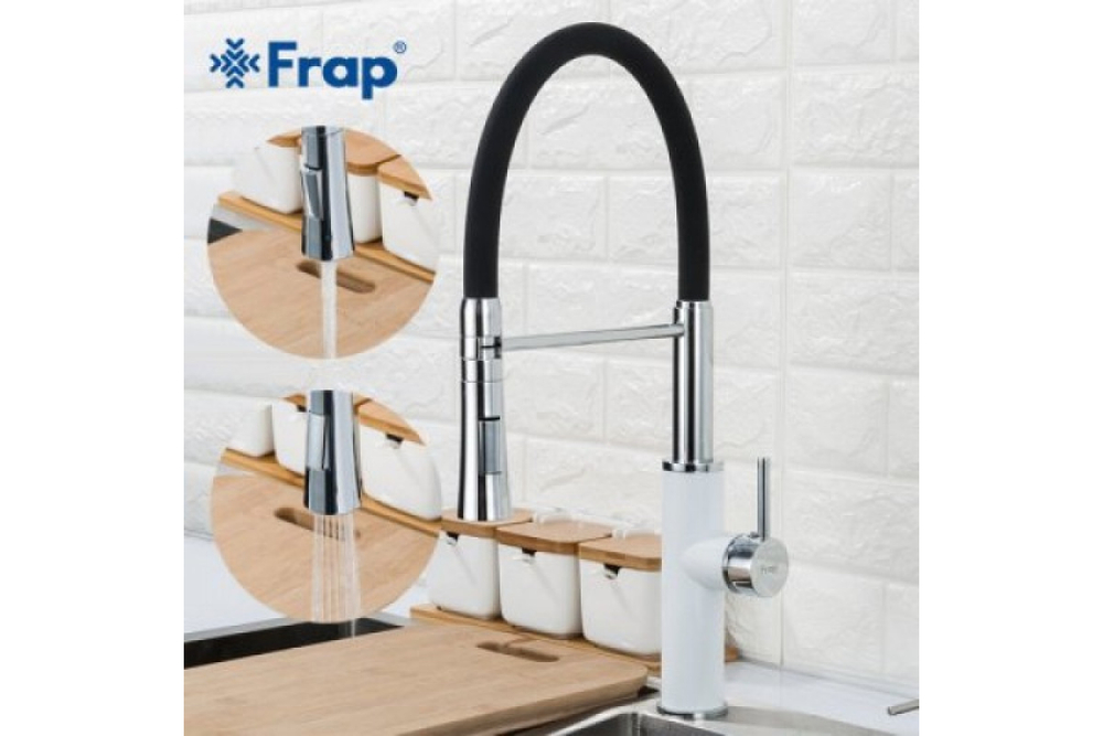 Смеситель для кухни FRAP белый/чёрный F4452-8