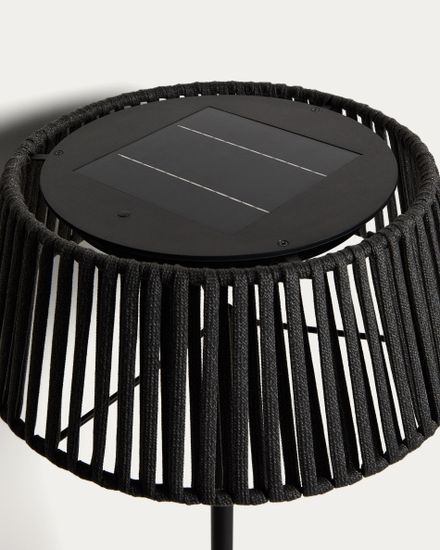 Уличный торшер Aldet на солнечных батареях черный, диаметр 46 см