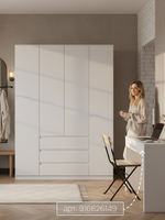 Шкаф для одежды распашной 4 двери 3 ящика Марм 161х51х208 см со штангой и полками