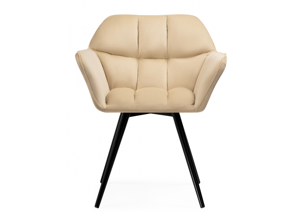 Стул на металлокаркасе Woodville Ямес крутящееся бежевый, черный глянец