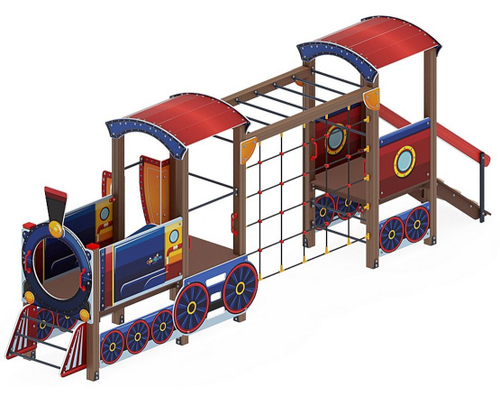 Детский игровой комплекс Паровозик ДИК 1.03.5.03-01 Синий H=750