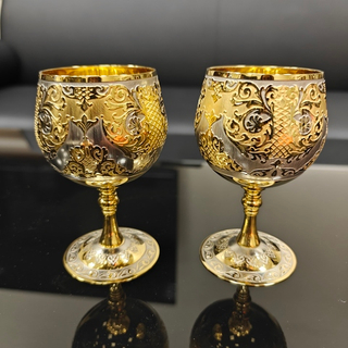 Набор бокалов для коньяка "Узорный" №5 (Златоуст) в подарочном футляре