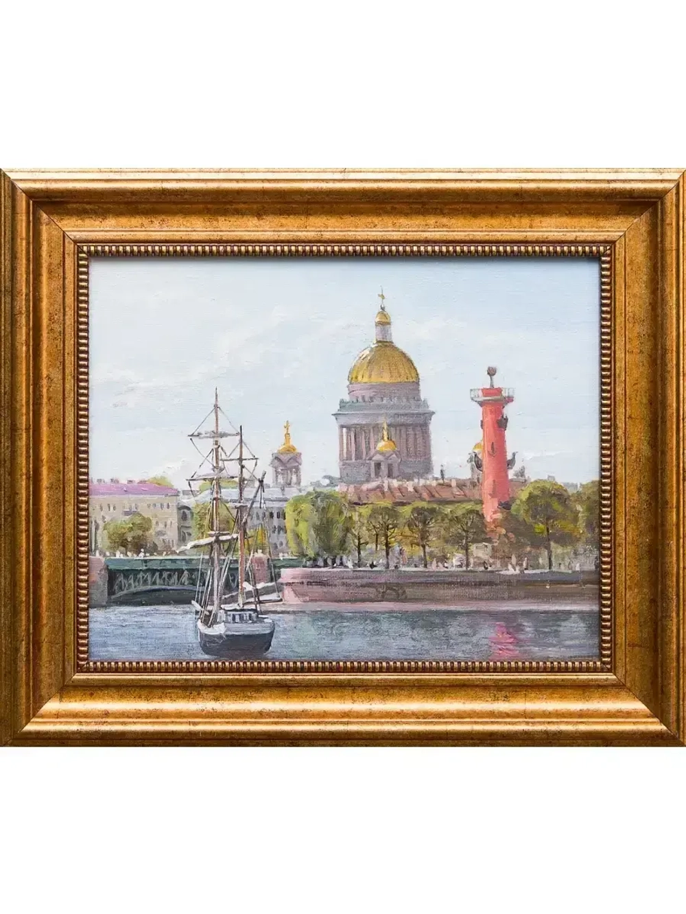 Картина маслом Вид на стрелку и Исаакий Воробьев
