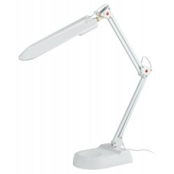 Настольный светильник ЭРА NL-202-G23-11W-W с лампой PL на струбцине и с основанием белый