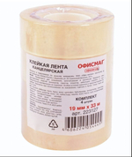 Клейкая лента 19мм х 33м ОФИСМАГ, прозрачная (Комплект 4шт.)