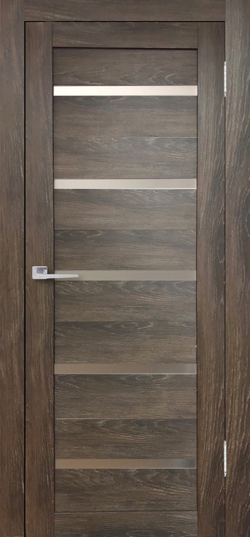 Межкомнатная дверь Бавария 16 3Д-Люкс / Цвет Дуб шале корица / Остекление "Сатинато" / Двери Верда
