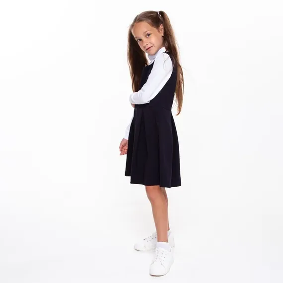 Сарафан для девочки, цвет синий, рост 122 см