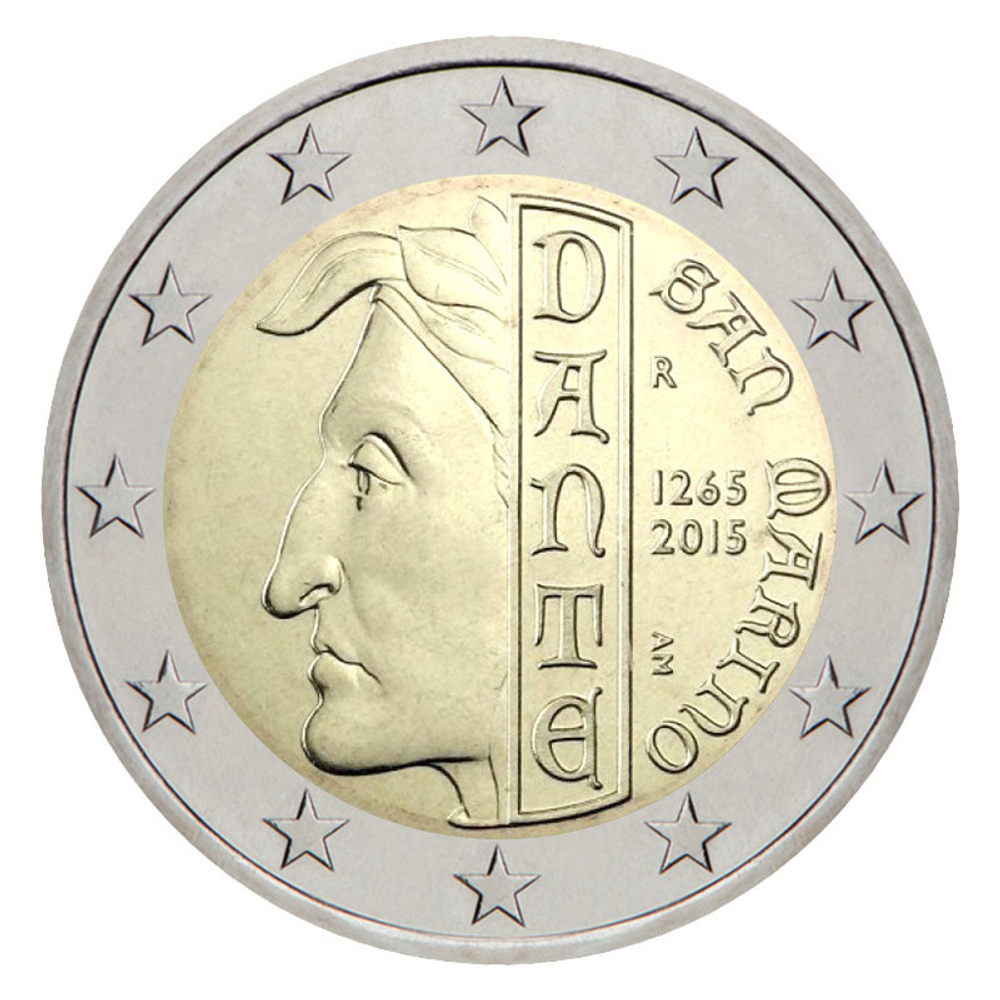 San Marino 2 Euro 2015 – 550th Anniversary of Birth of Dante Alighieri (1265 - 1321) (BU)