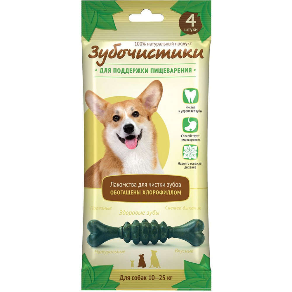 Деревенские Лакомства д/собак Средних пород Зубочистики "Мятные", 4шт.