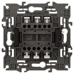 14-1106-05 ЭРА Переключатель двойной, 10АХ-250В, IP20, Эра Elegance, антрацит | Elegance Антрацит