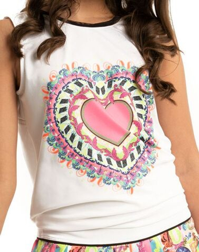 Футболка для девочки теннисная Lucky in Love Girls Rockin Rococo Rockin' Heart Tie Back Tank - white