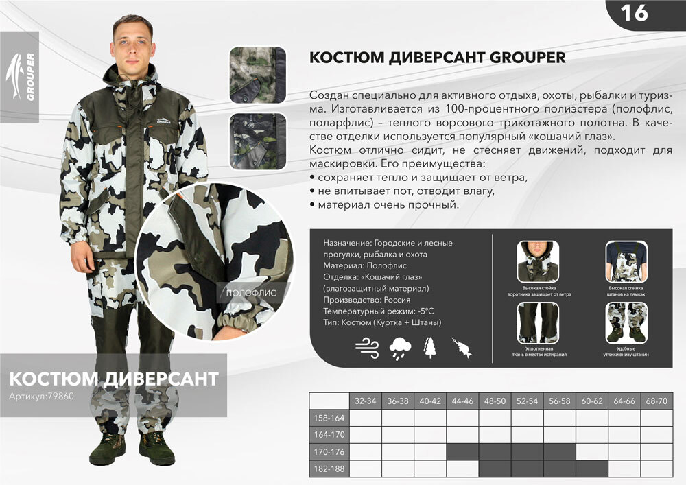 Костюм д/с Диверсант (Полофлис) GROUPER
