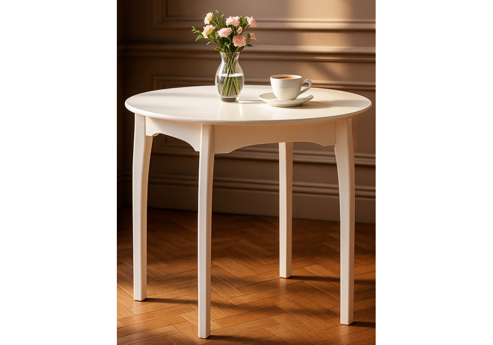 Стол деревянный Woodville Распи круглый 90(120)х90х76 белый