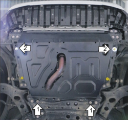 Защита картера Двигателя, КПП. 2 мм, Сталь. для Toyota RAV 4 2013-2019 MOTODOR.72503