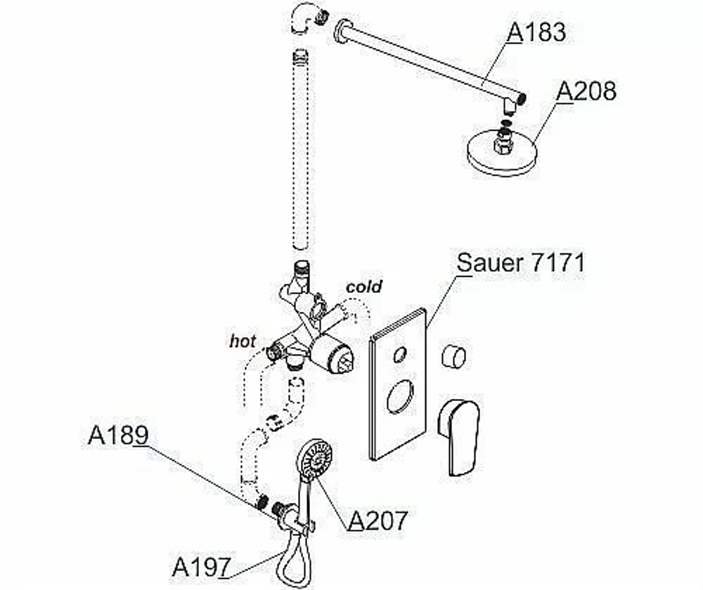 Душевая система WasserKRAFT Sauer 7100 A71207