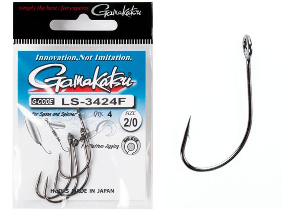 Крючки Gamakatsu LS-3424F NEW LABEL HOOKS BLACK разм. 2/0 4шт.