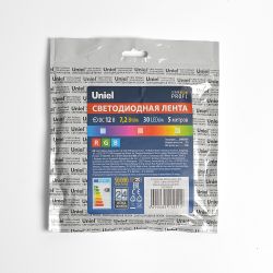 ULS-M22-5050-30LED-m-10mm-IP20-DC12V-7.2W-m-5M-RGB PROFI Гибкая светодиодная лента на самоклеящейся основе. Катушка 5м. в герметичной упаковке. RGB. ТМ Uniel.