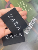 Бирка Za. Зара чёрная большая 69х50 мм