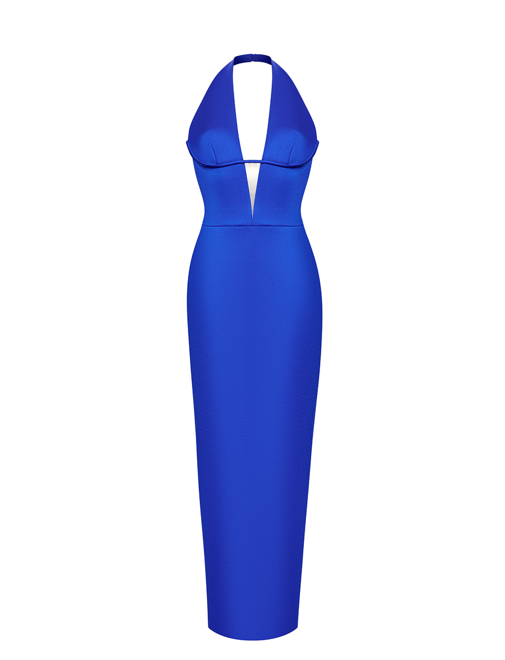 Платье миди удлиненное из сатина с вырезом