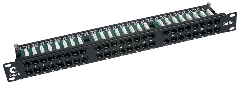 Патч-панель  Cabeus PLHD-48-Cat.5e-Dual