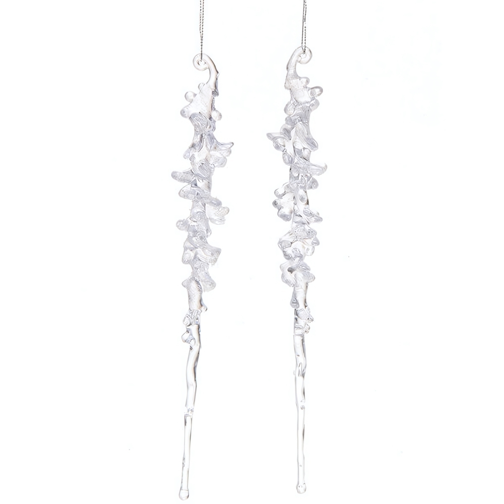 Подвеска «Кристальная сосулька» 26 см (набор 2 шт), Белый